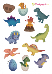 Samolepky / na kolo, odrážedlo, helmu / dinosauři