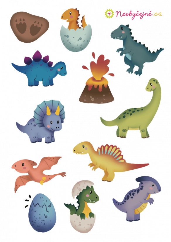 Samolepky / na kolo, odrážedlo, helmu / dinosauři