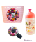 DÁRKOVÁ SADA / košík a zvonek (květiny s medvídkem) / lahev Cyklovýlet (růžové víčko)