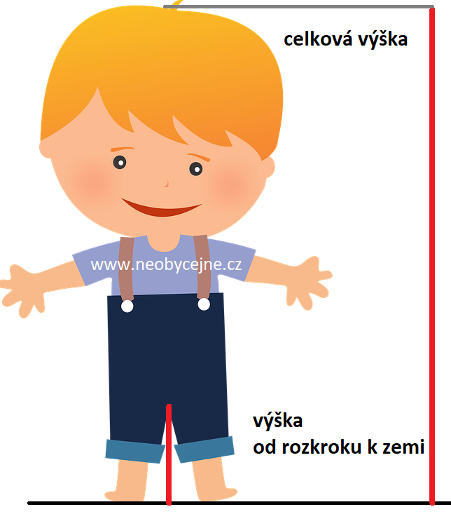 Jak vybrat správnou velikosti dětské kola - změřte výšku dítěte a výšku od rozkroku k zemi